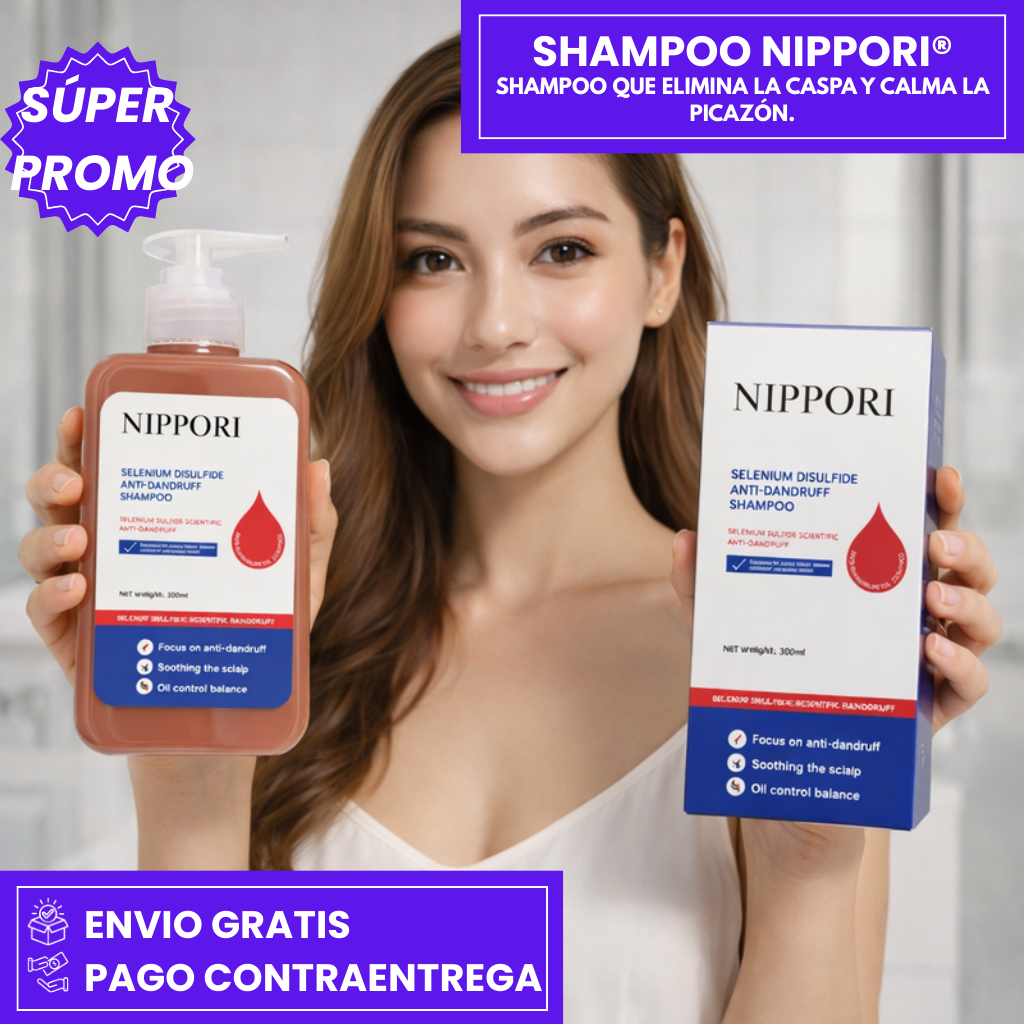 SHAMPOO NIPPORI: SHAMPOO QUE ELIMINA LA CASPA Y CALMA LA PICAZÓN.