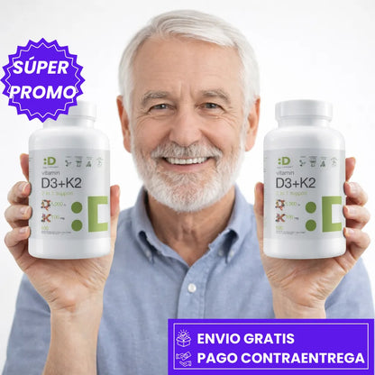 VITAMINA D3 + K2: La Fórmula más efectiva Para Huesos Más Fuertes, Energía Imparable y Defensa Total Cada Día
