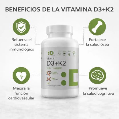 VITAMINA D3 + K2: La Fórmula más efectiva Para Huesos Más Fuertes, Energía Imparable y Defensa Total Cada Día